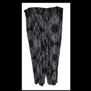 Faded Glory Black/White Tribal Design Stretch Palazzo Pants - XL